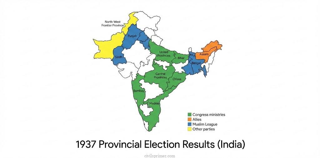 1937 election results upsc modern india basics