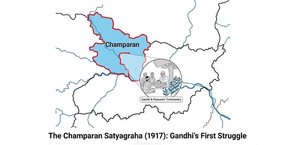 Champaran satyagraha UPSC modern indian history basics