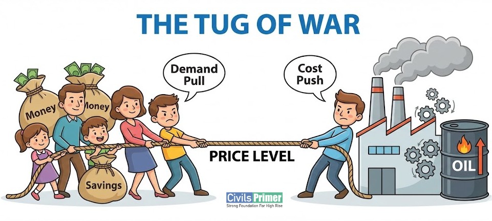 Demand Pull vs Cost Push Inflation Simplified for UPSC Exam