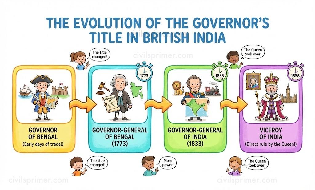 Evolution of the Governor Title in British India UPSC Polity Evolution of Indian Constitution Basics