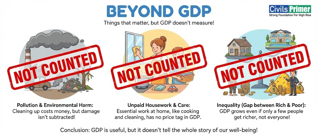 GDP Limitations UPSC Exam