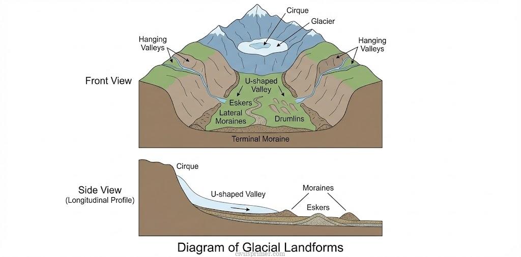 Glacial Landforms UPSC Physical Geography basics