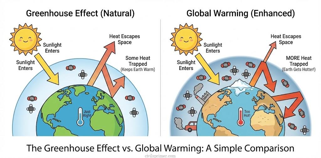 Greenhouse Effect and Global Warming UPSC geography basics