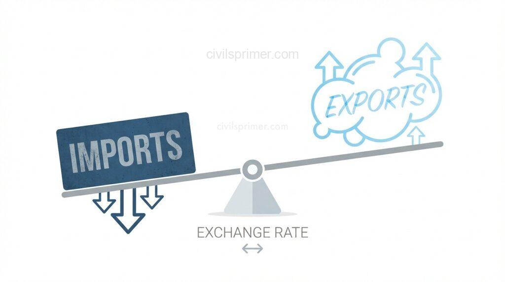 High Imports lead to Rupee Depreciation UPSC Indian External trade notes