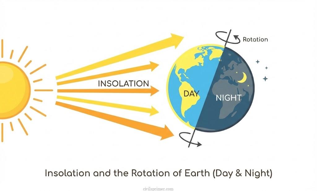 Insolation and earth rotation UPSC physical geography basics