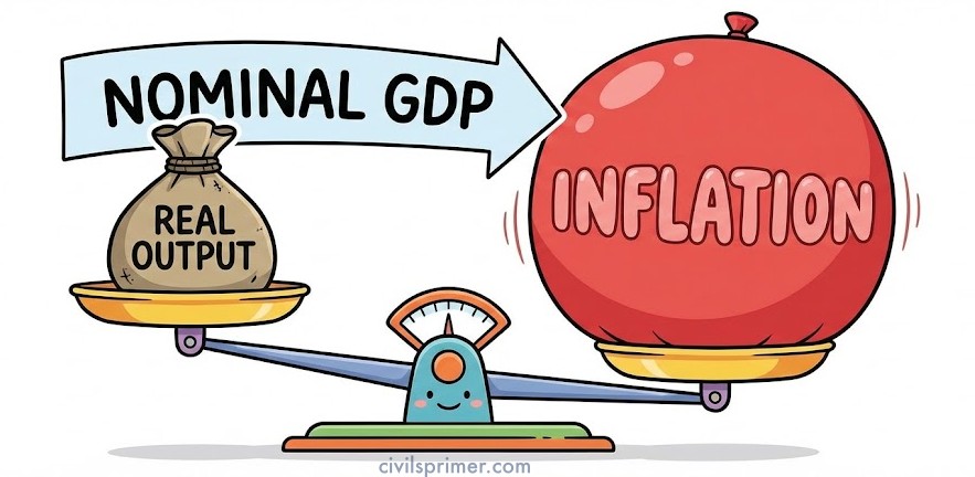 Nominal vs Real GDP Simplified UPSC Exam