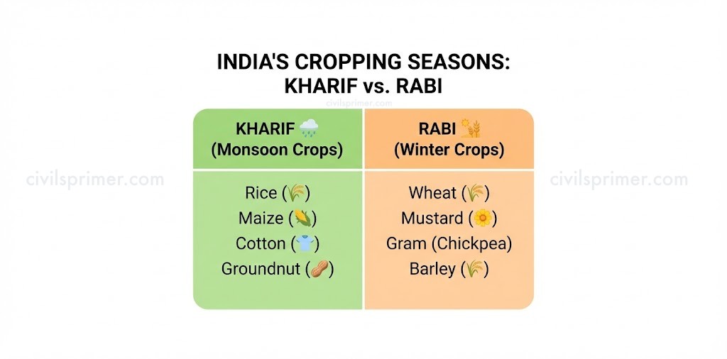 Rabi vs Kharif in Indian Agriculture UPSC Economy Basic