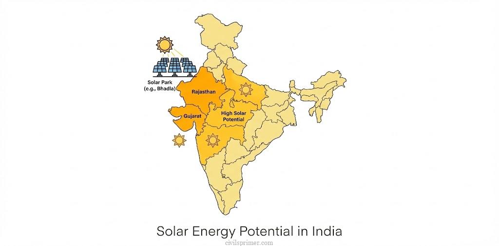Solar Energy Potential India UPSC Physical Geography basics