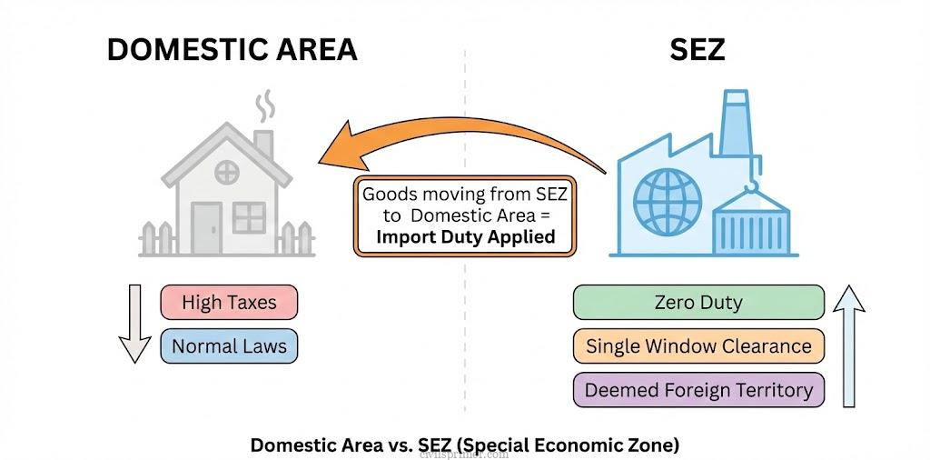 Special Economic Zones vs Domestic Area UPSC Industrial Facilities Economy Basics