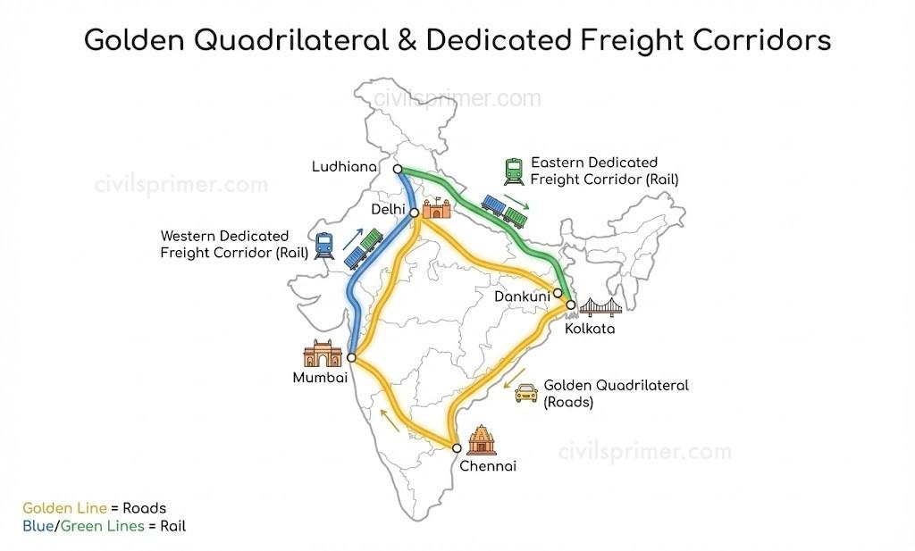 Transport Roads and Corridors UPSC Economy Infrastructure Basics
