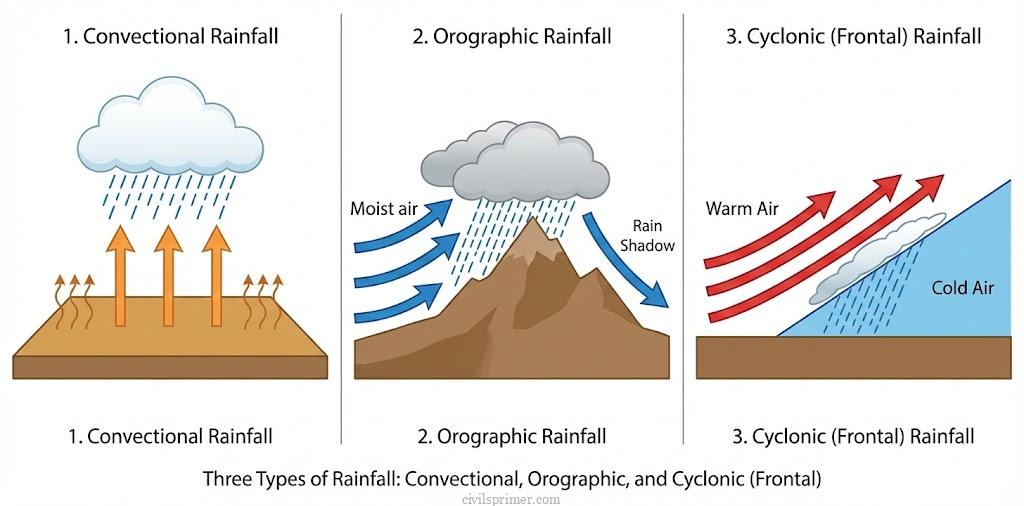 Types of Rainfall UPSC physical geography basics