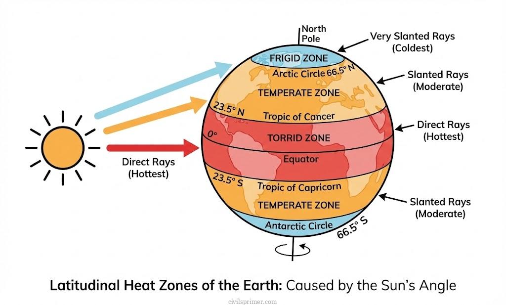 insolation distribution upsc geography basics