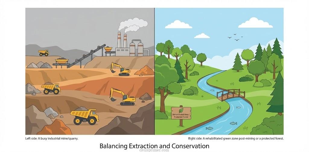 rock mining and rehabilitation and conservation upsc geography basics