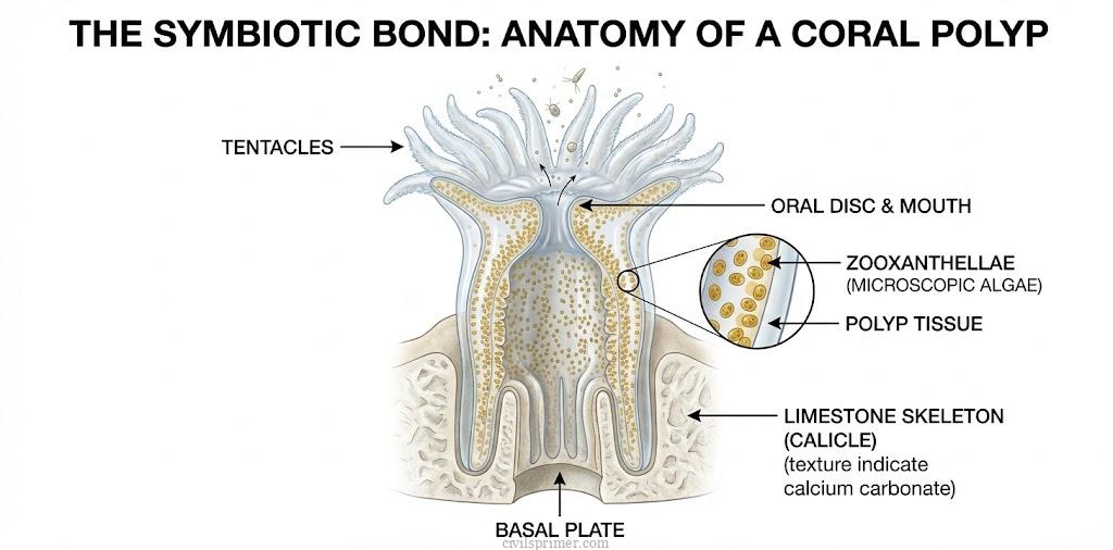 Coral Polyps and Algae Symbiotic Bond UPSC Geography Basics