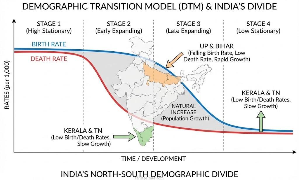 Demographic Transition Model Indian Society