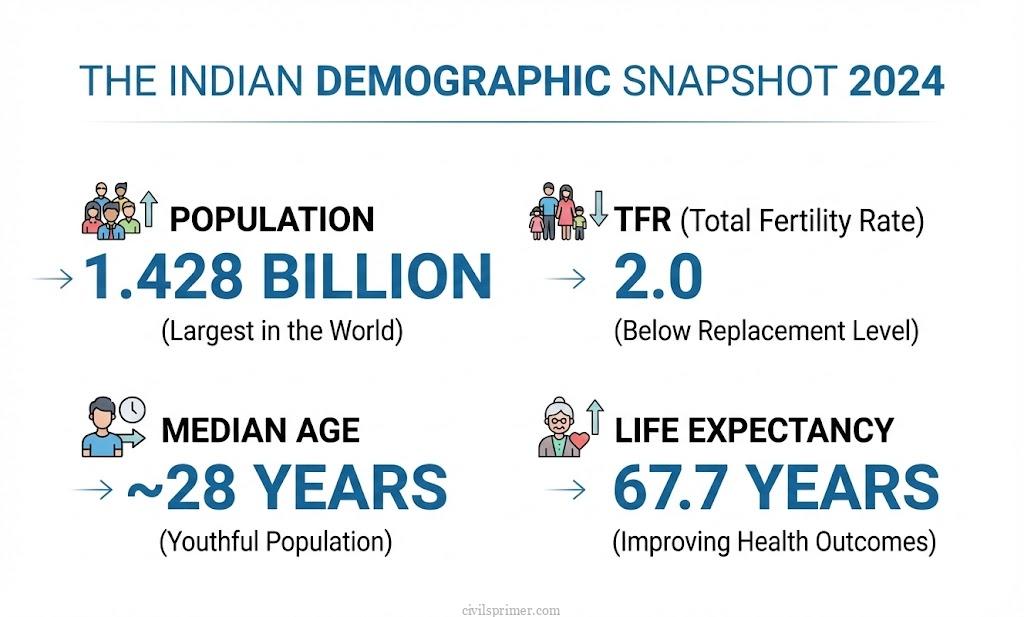 Indian Demography 2024 UPSC Indian Society Basics