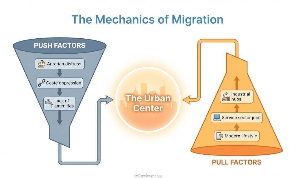 Migration Push and Pull Factors UPSC Basics