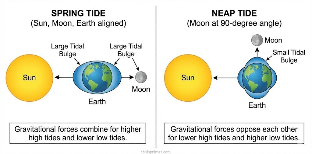 Spring Tide vs Neap Tide UPSC Geography Basics