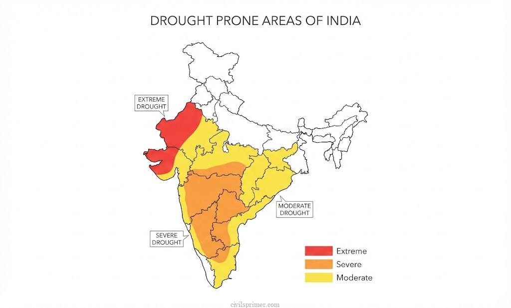 drought prone area of india upsc basics