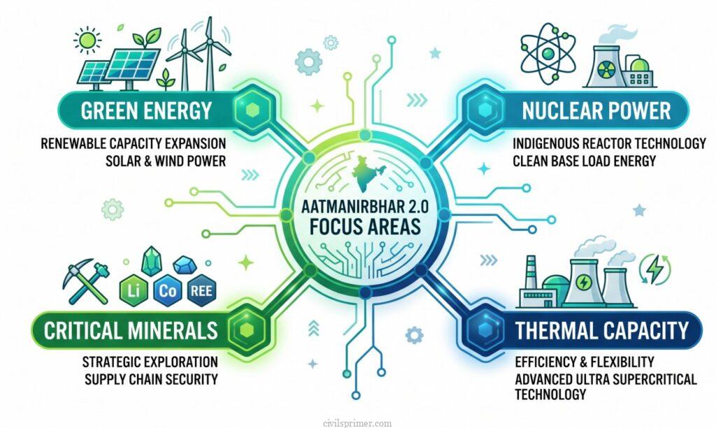 Aatmanirbhar 2.0 Focus Areas UPSC prelims 2026